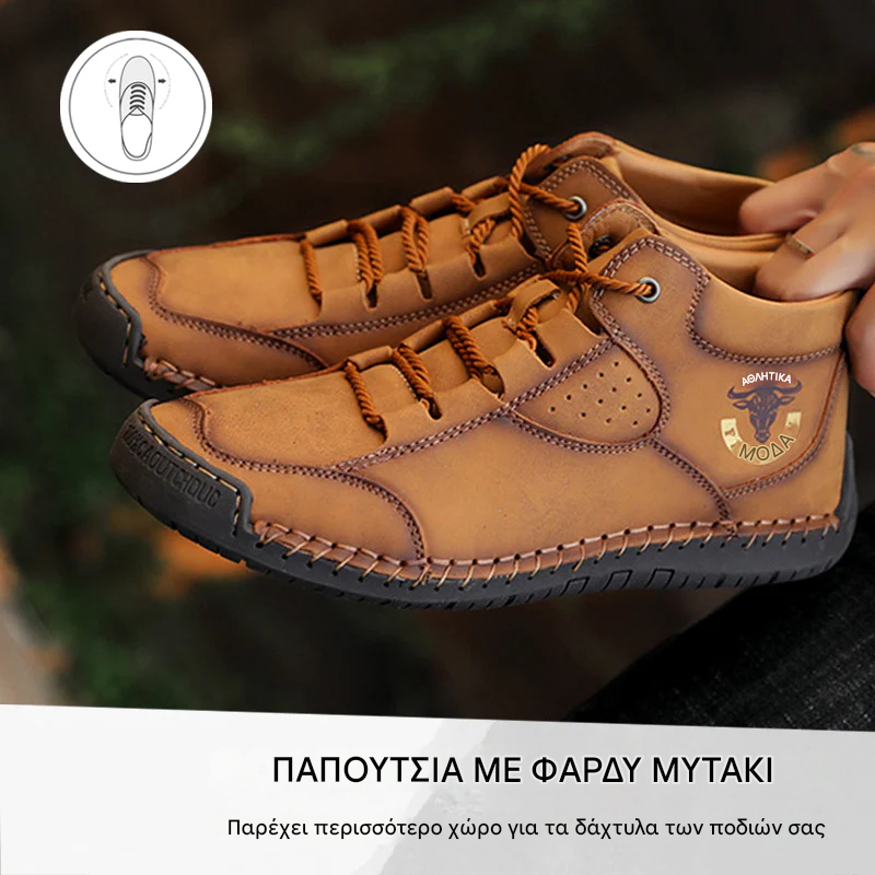 🔥2025 Νεότερα Ανδρικά Ορθοπεδικά Παπούτσια👞Άνετες δερμάτινες αντιολισθητικές casual μπότες✅ Επένδυση από κασμίρ