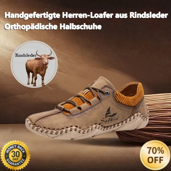 🐂 Herren-Loafer aus Kalbsleder 👞 Handgenäht ✅ Fußgewölbeunterstützung – lindert Schmerzen und ermöglicht bequemes Gehen