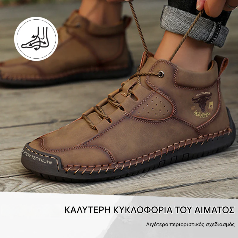 🔥2025 Νεότερα Ανδρικά Ορθοπεδικά Παπούτσια👞Άνετες δερμάτινες αντιολισθητικές casual μπότες✅ Επένδυση από κασμίρ
