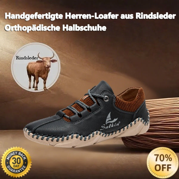 🐂 Herren-Loafer aus Kalbsleder 👞 Handgenäht ✅ Fußgewölbeunterstützung – lindert Schmerzen und ermöglicht bequemes Gehen
