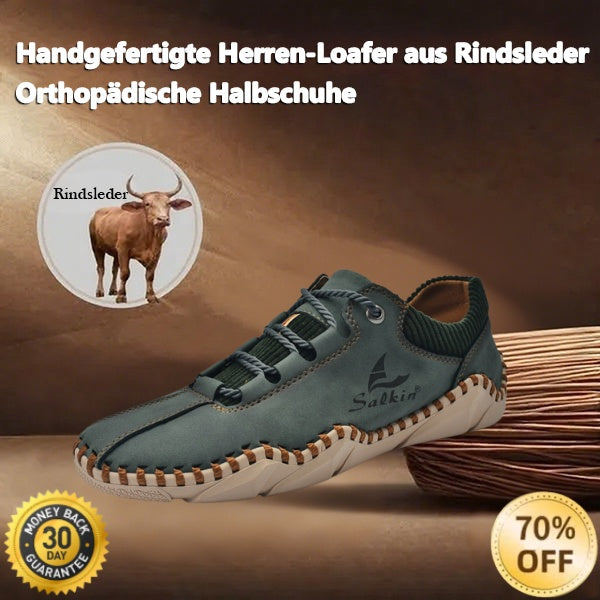 🐂 Herren-Loafer aus Kalbsleder 👞 Handgenäht ✅ Fußgewölbeunterstützung – lindert Schmerzen und ermöglicht bequemes Gehen