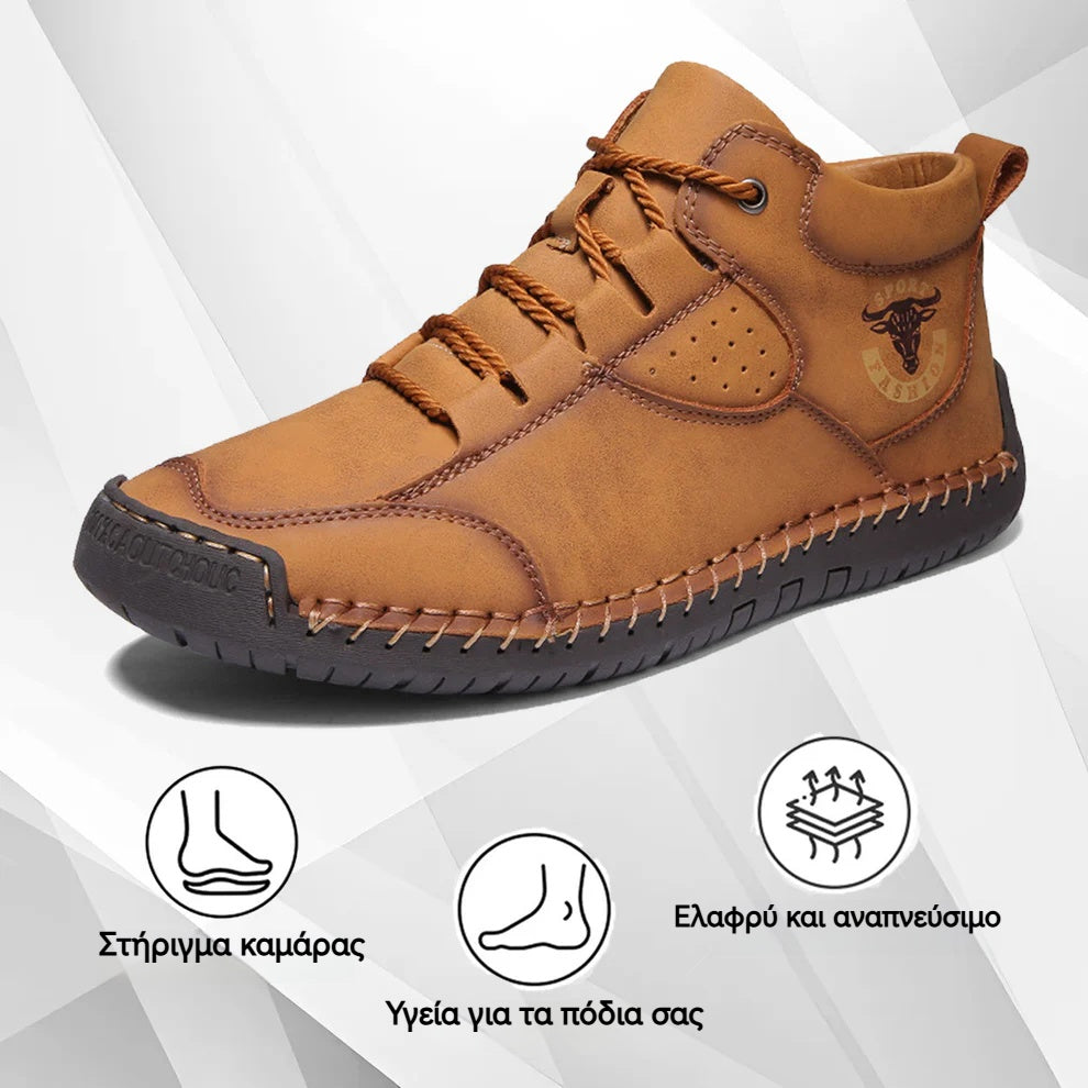 🔥2025 Νεότερα Ανδρικά Ορθοπεδικά Παπούτσια👞Άνετες δερμάτινες αντιολισθητικές casual μπότες✅ Επένδυση από κασμίρ