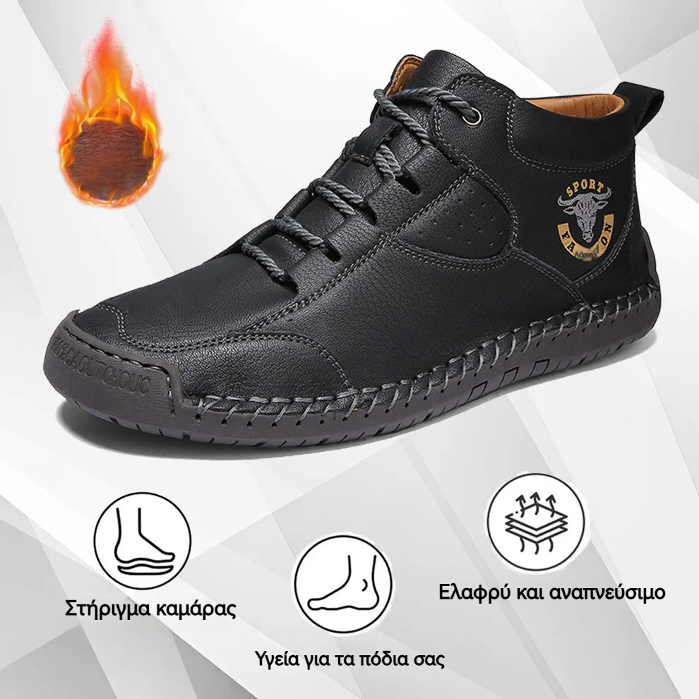 🔥2025 Νεότερα Ανδρικά Ορθοπεδικά Παπούτσια👞Άνετες δερμάτινες αντιολισθητικές casual μπότες✅ Επένδυση από κασμίρ