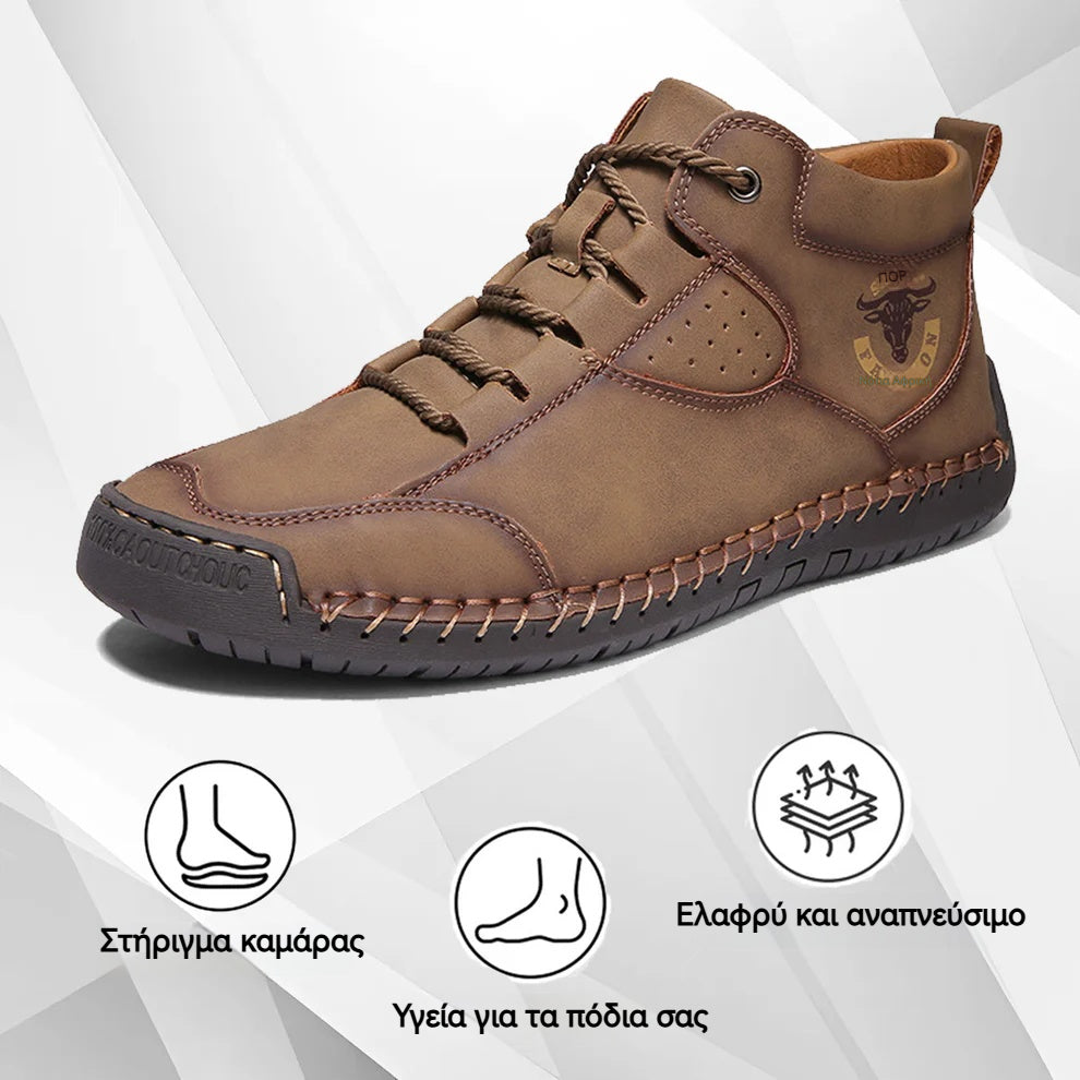 🔥2025 Νεότερα Ανδρικά Ορθοπεδικά Παπούτσια👞Άνετες δερμάτινες αντιολισθητικές casual μπότες✅ Επένδυση από κασμίρ