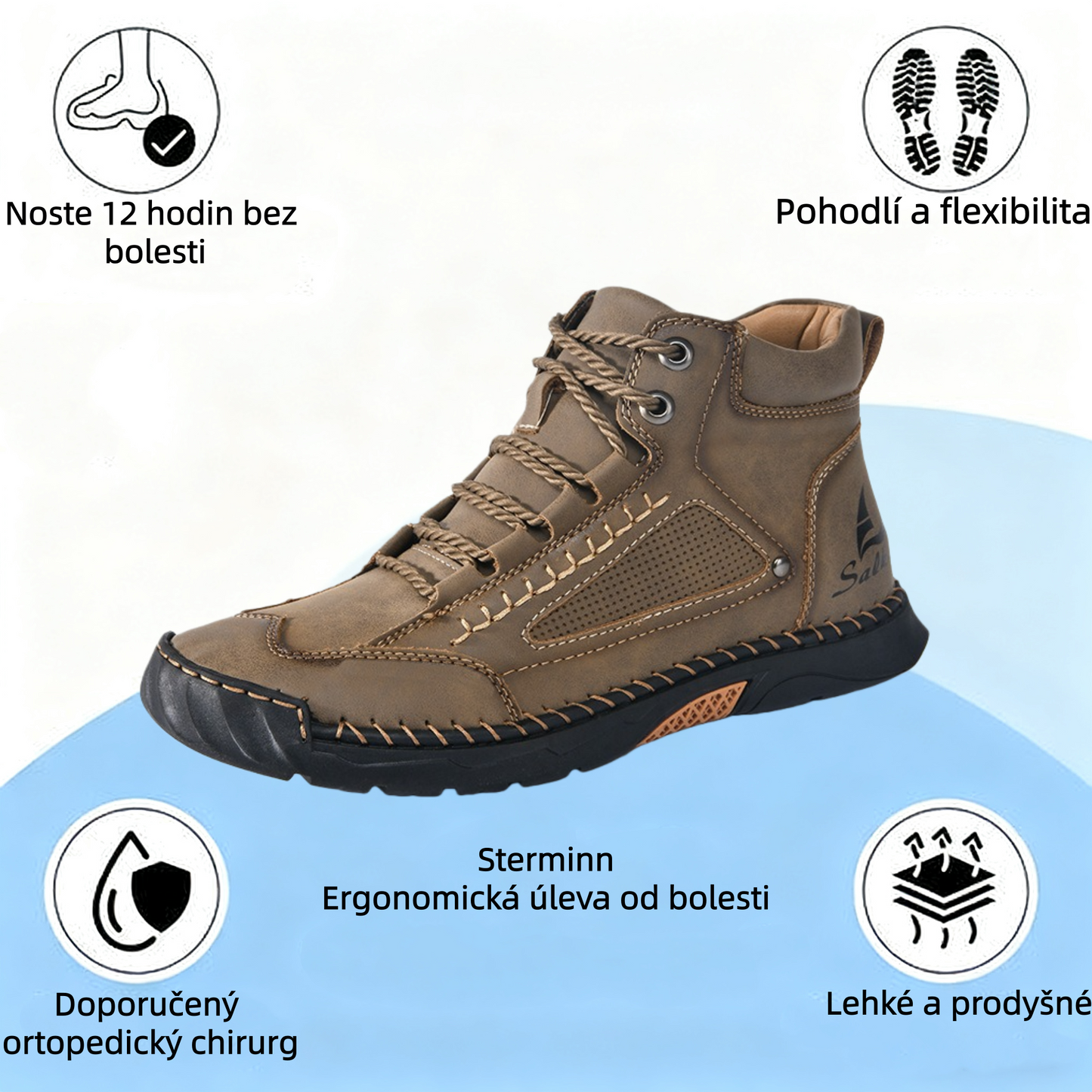 [⏰Dnes sleva 60 % - 🔥Bláznivý bestseller] Pohodlná a elegantní pánská ortopedická obuv vyrobená z ručně šité italské kůže 👞