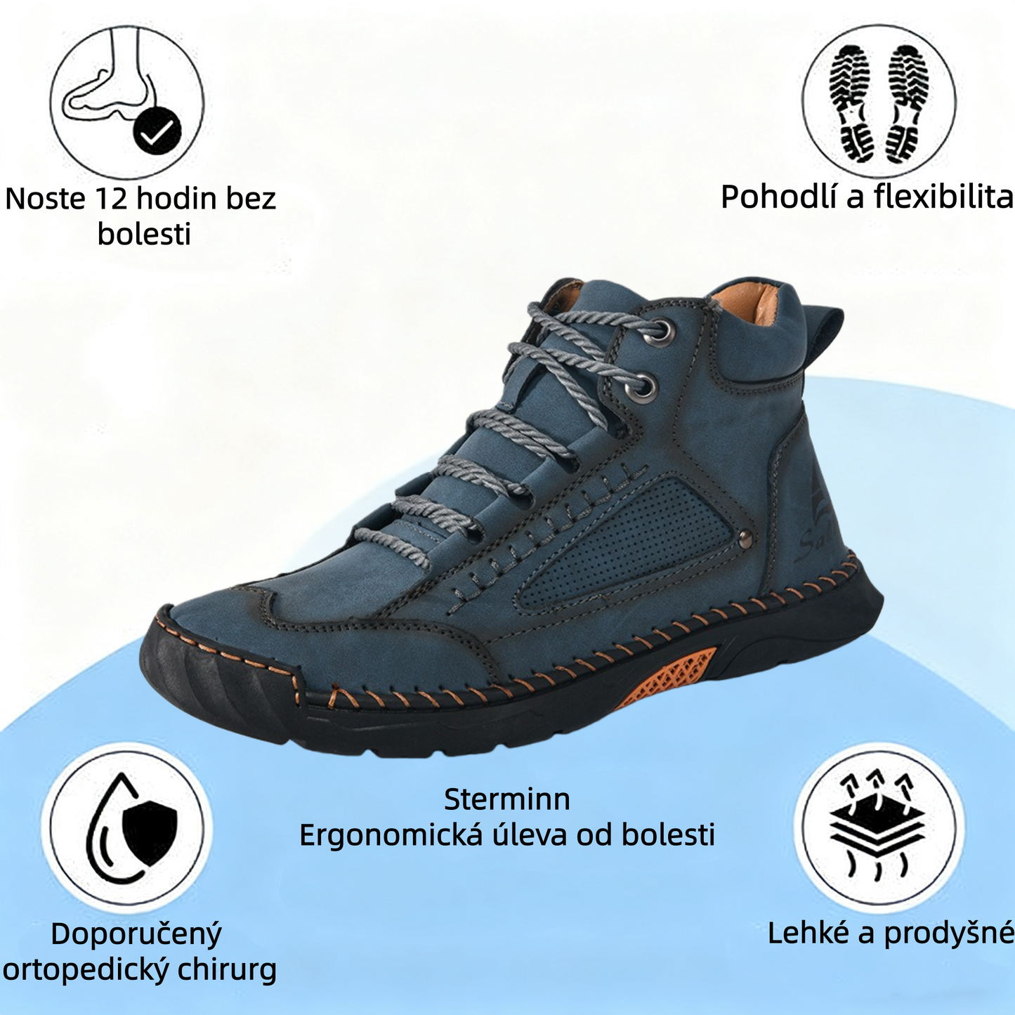 [⏰Dnes sleva 60 % - 🔥Bláznivý bestseller] Pohodlná a elegantní pánská ortopedická obuv vyrobená z ručně šité italské kůže 👞