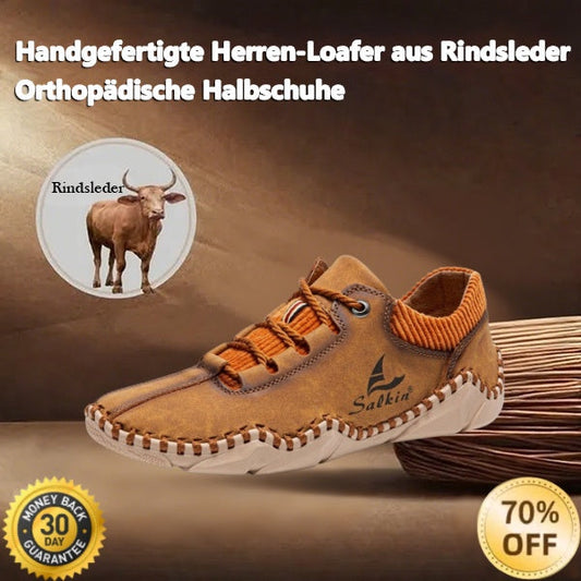 🐂 Herren-Loafer aus Kalbsleder 👞 Handgenäht ✅ Fußgewölbeunterstützung – lindert Schmerzen und ermöglicht bequemes Gehen