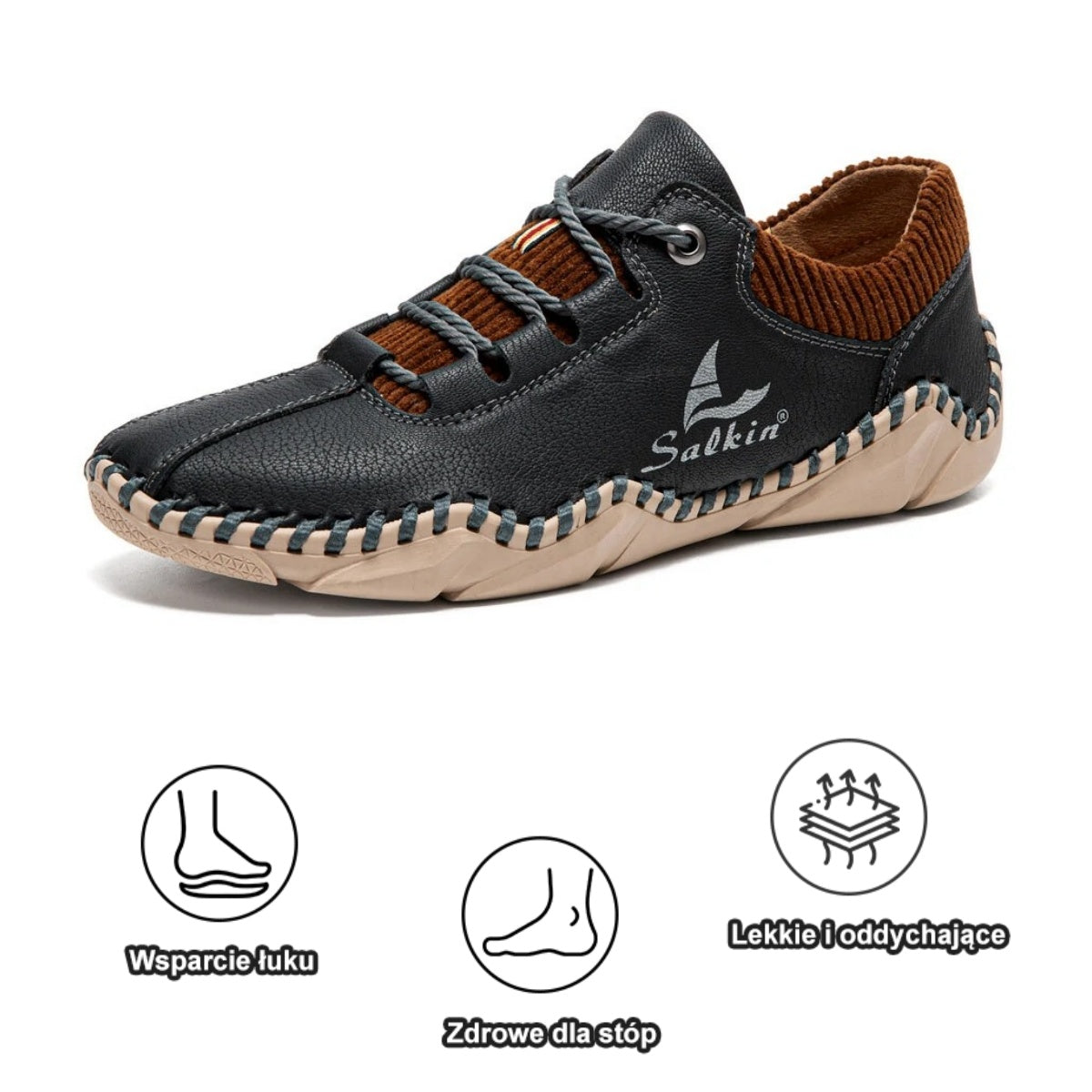 [🎁Dzisiejsza połowa ceny – nie przegap tego] Ergonomicznie zaprojektowane buty ortopedyczne – szyte ręcznie ze skóry klasy 5A 👞Skutecznie chronią zdrowie stóp