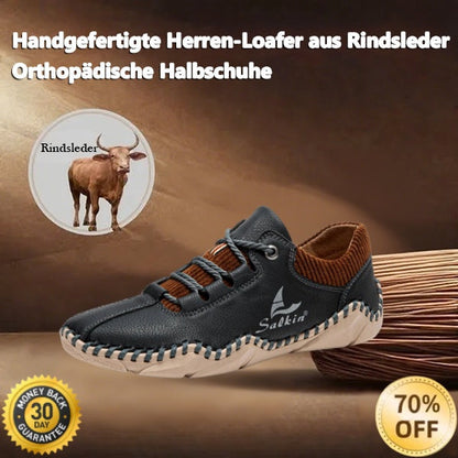 🐂 Herren-Loafer aus Kalbsleder 👞 Handgenäht ✅ Fußgewölbeunterstützung – lindert Schmerzen und ermöglicht bequemes Gehen