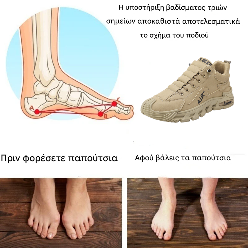 ⏰50% έκπτωση μόνο για σήμερα: 🔥Άνετα και αντιολισθητικά casual παπούτσια - απορρόφηση κραδασμών και ανακούφιση από την πίεση, σχεδιασμός καμάρας. ✅ Πείτε αντίο στον πόνο των ποδιών